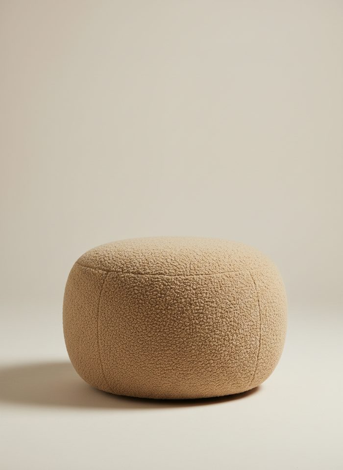 Pouf laine bouclée